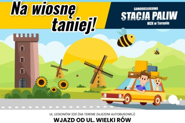 Grafika - Wiosna na stacji paliw