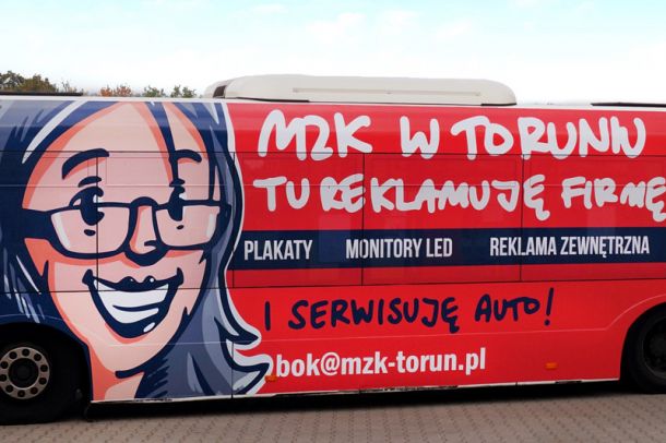 Reklama MZK na autobusie