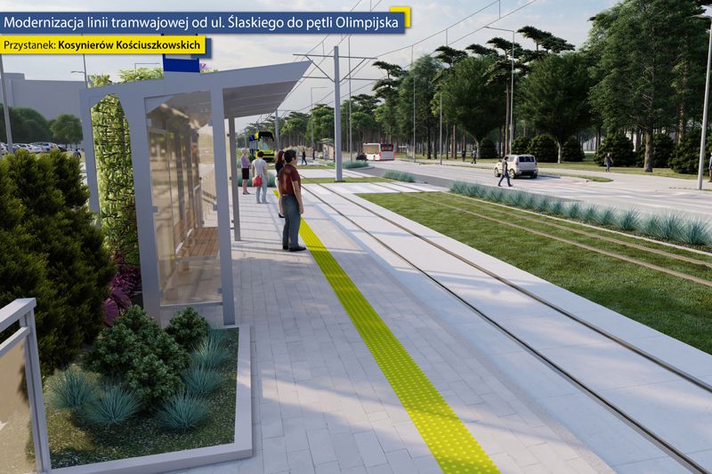 „Modernizacja torowiska tramwajowego wraz z niezbędną infrastrukturą od ul. Ślaskiego do pętli Ol...