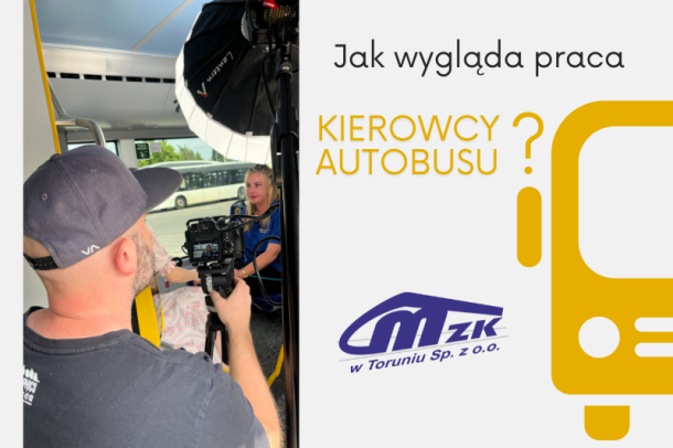 zdjęcie z planu filmowego z kierowcą autobusu