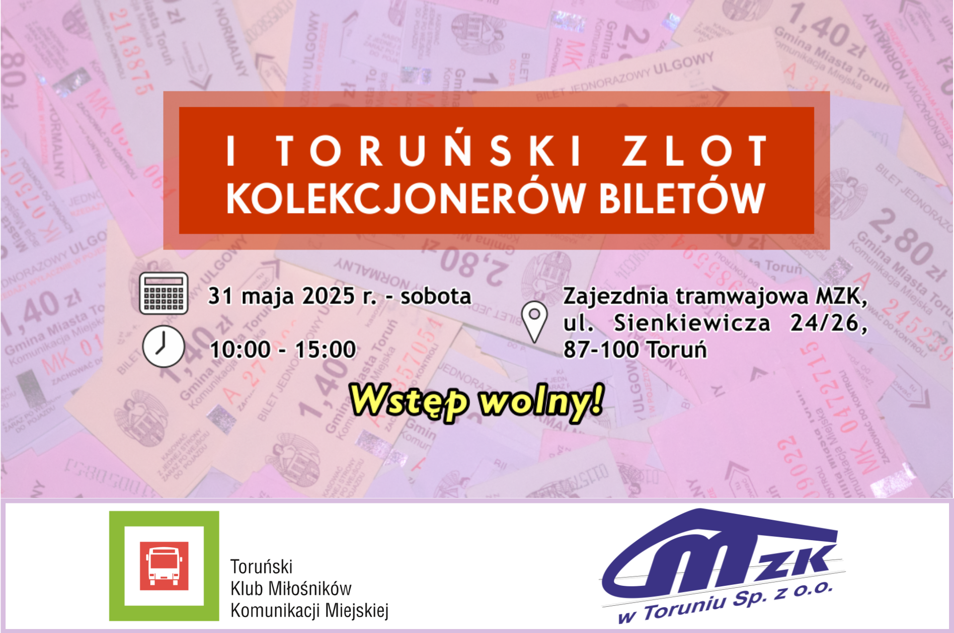 

Przypominamy i serdecznie zapraszamy na I Toruński Zlot Kolekcjonerów Biletów!   To wyjątkowe...