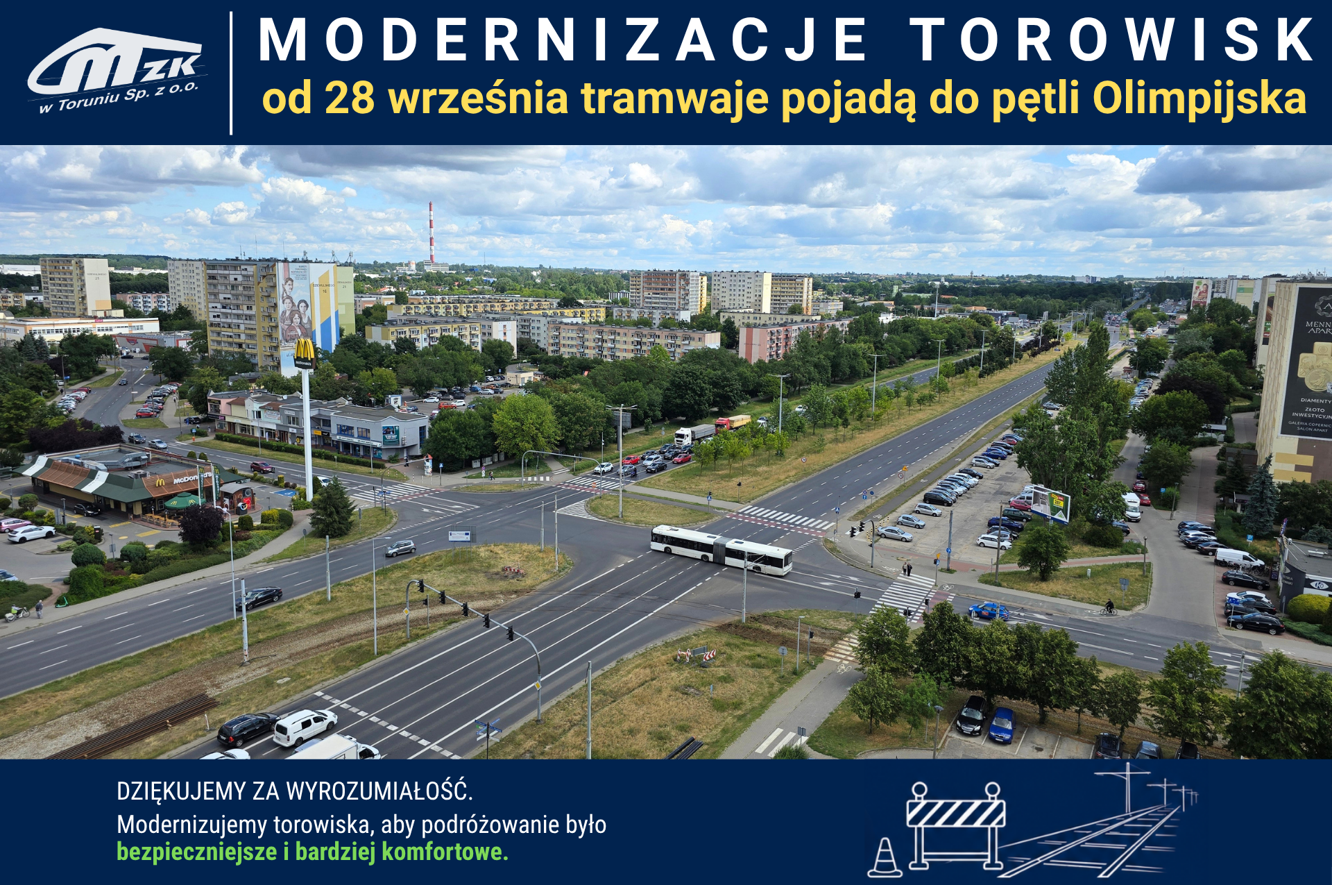 Ul. Kościuszki w Toruniu - prace modernizacyjne