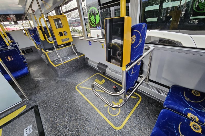 Wnętrze autobusu elektrycznego